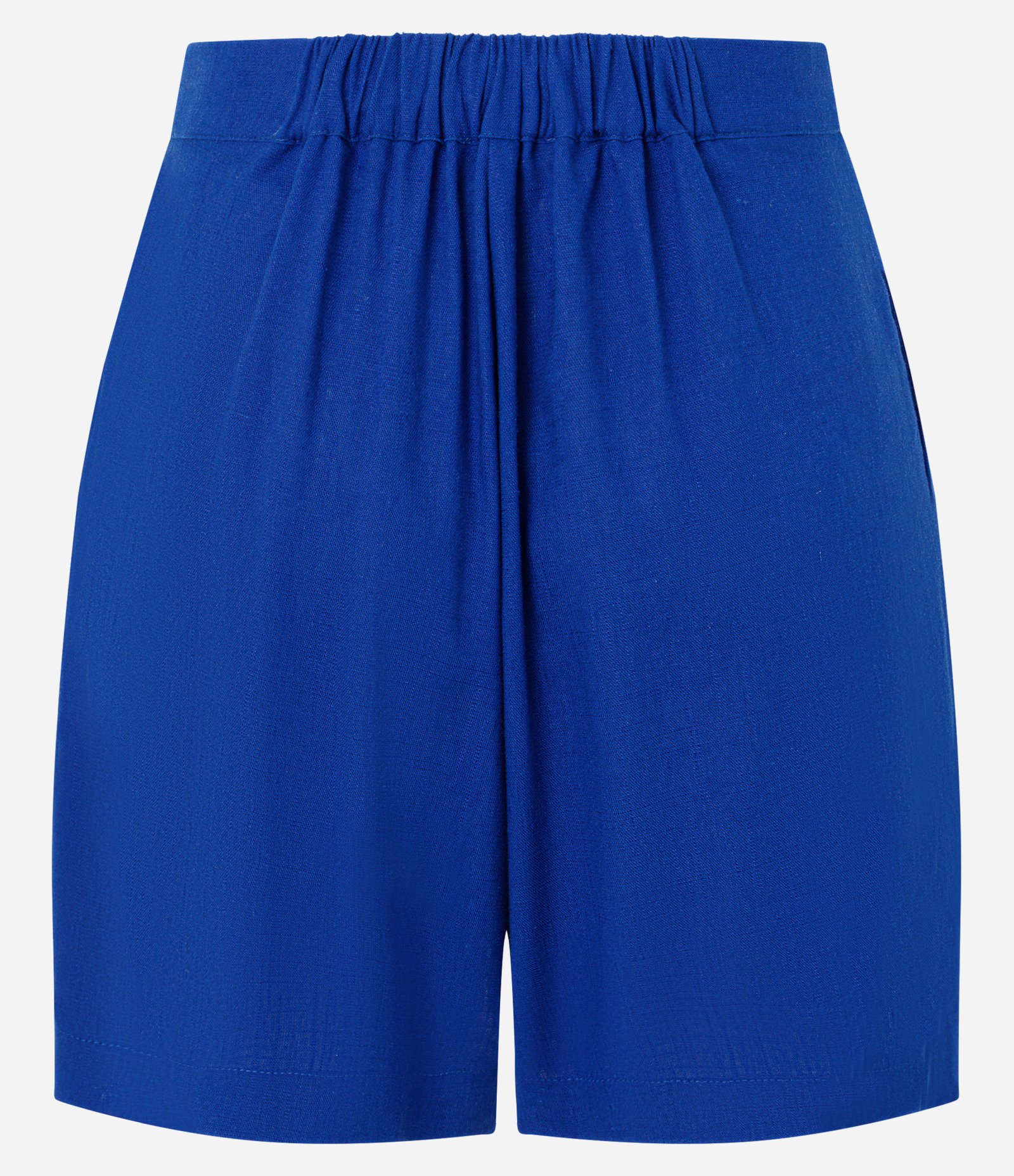 Short em Viscolinho com Cós Elástico Azul 4
