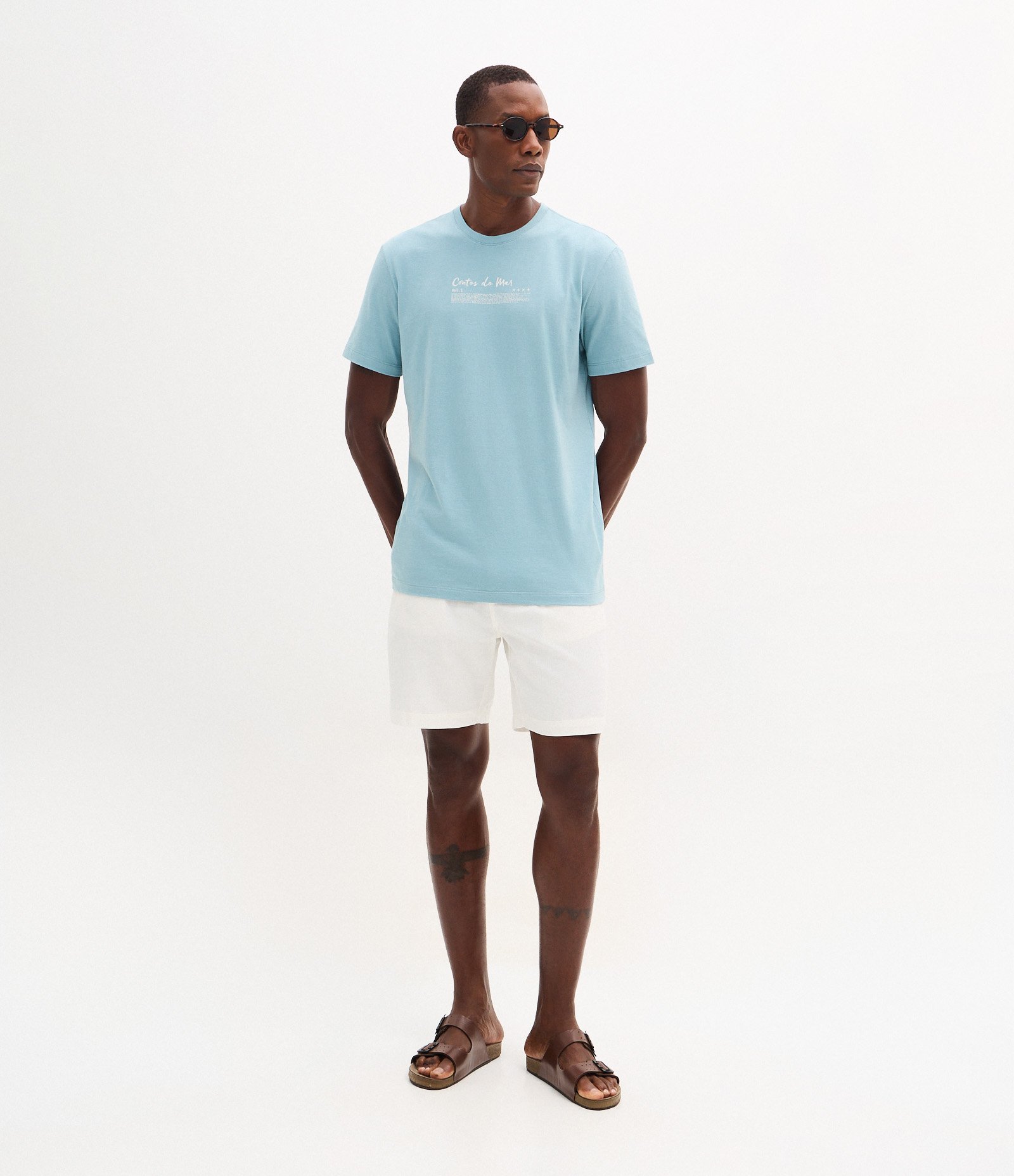 Camiseta em Algodão com Estampa Esportiva Contos do Mar Azul 2