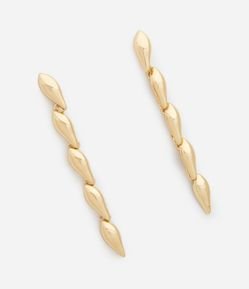 Brinco Alongado com Formato em Gotas