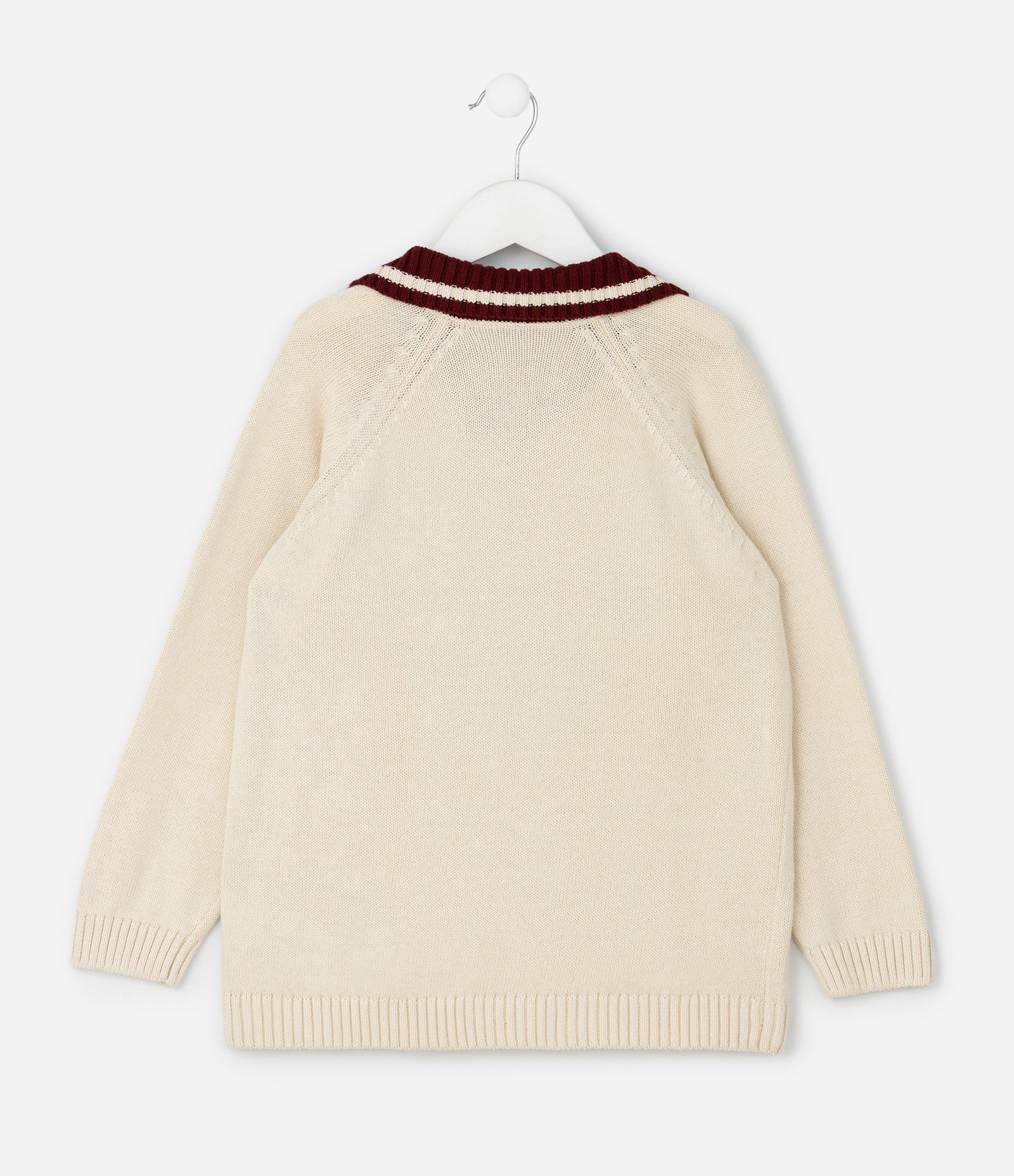 Casaco Infantil com Bordado College Texturizado – Tam 5 a 14 Anos Off White 4