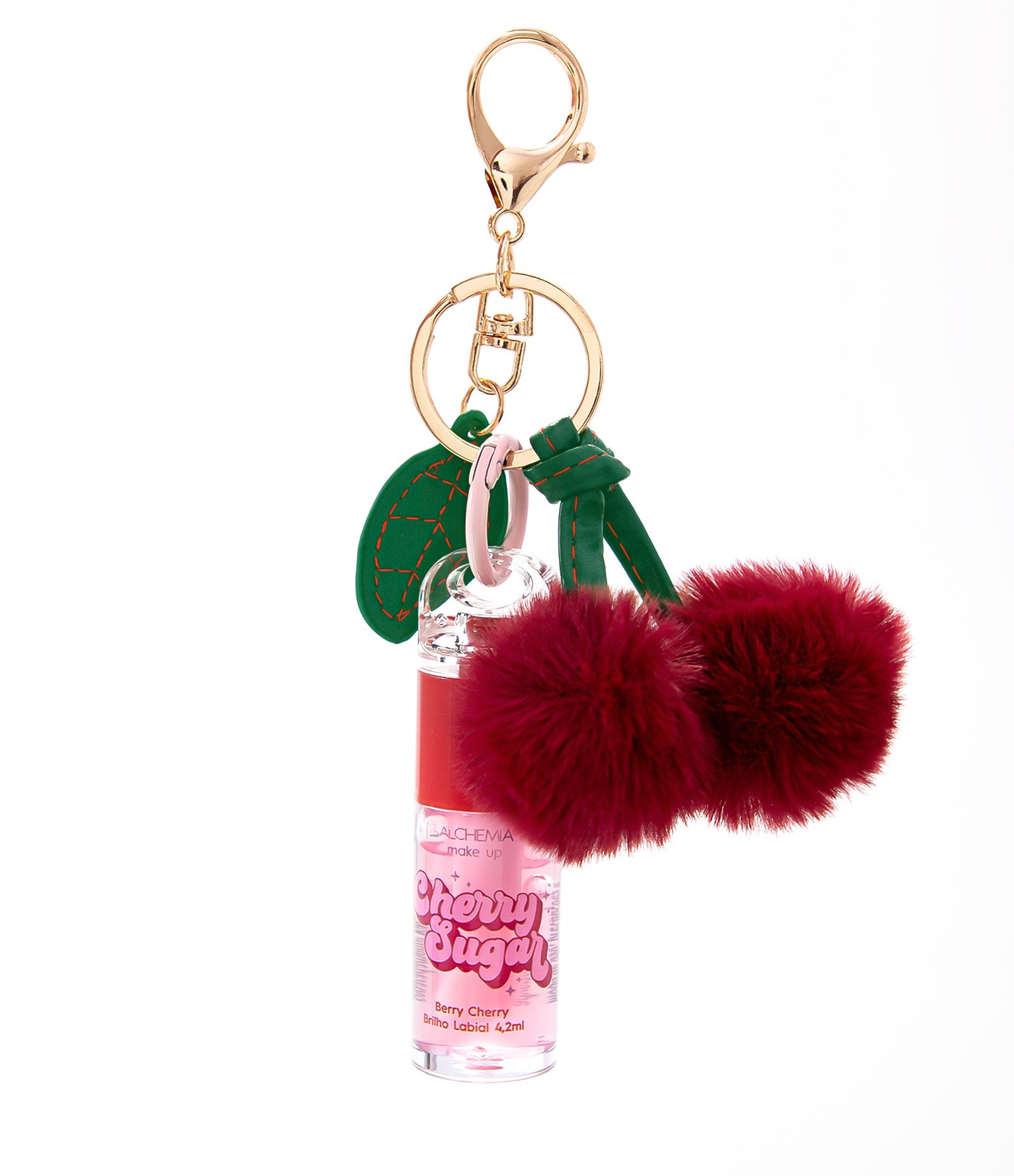 Brilho Labial Cherry Sugar Berry com Chaveiro Cherry Pelucia Alchemia U 3