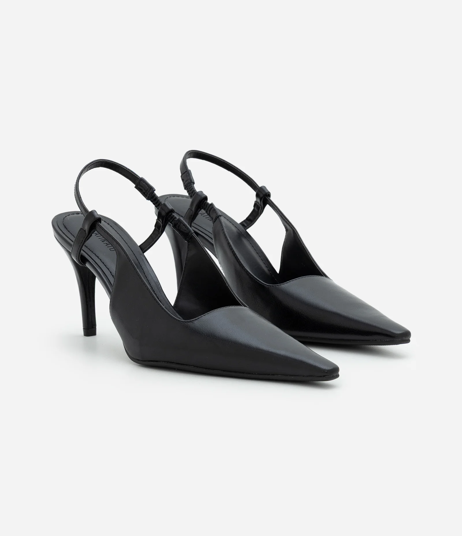 Sapato Slingback com Bico Alongado Preto 2