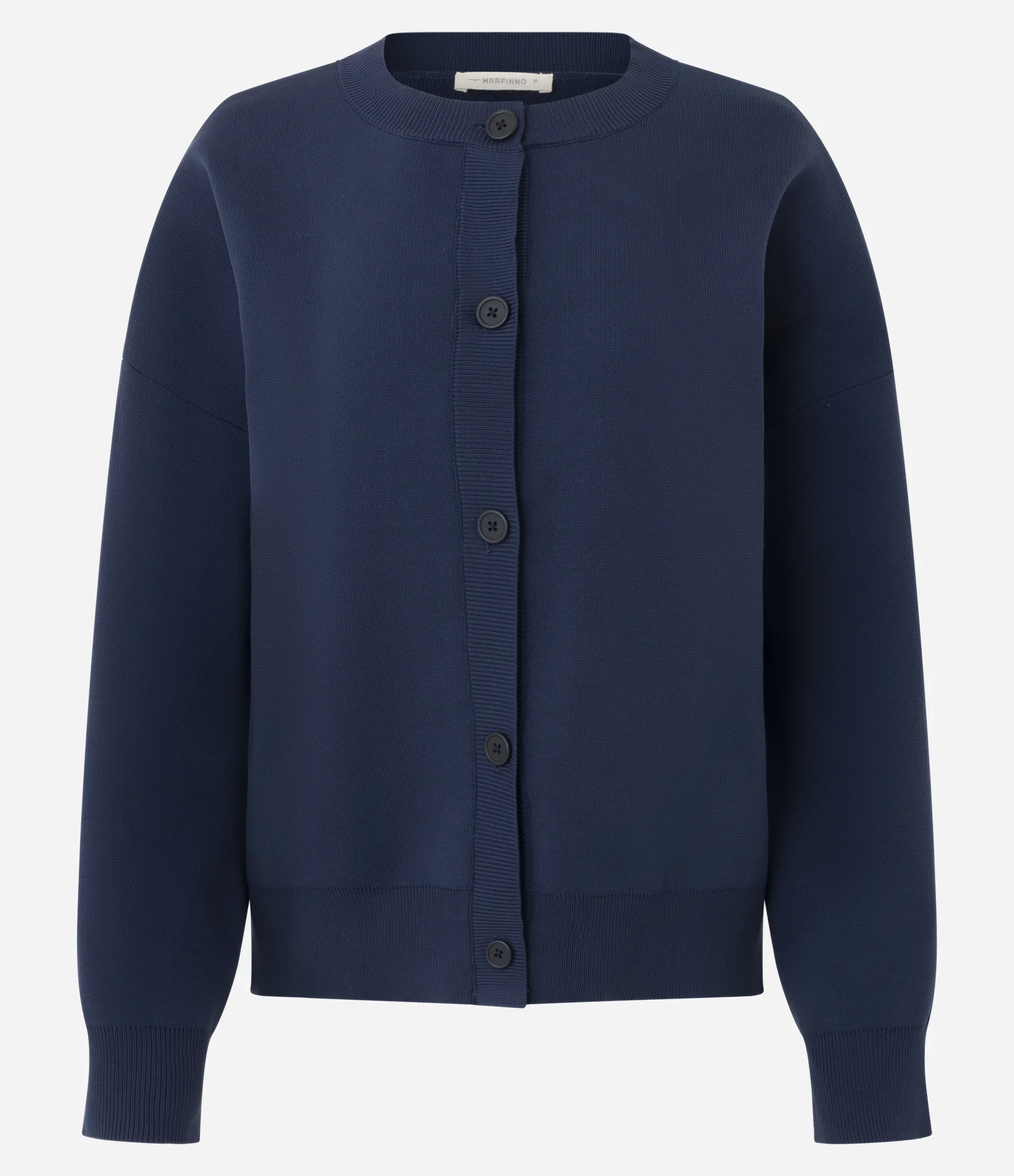 Cardigan Over em Tricô com Botões e Punhos Ajustados Azul 6