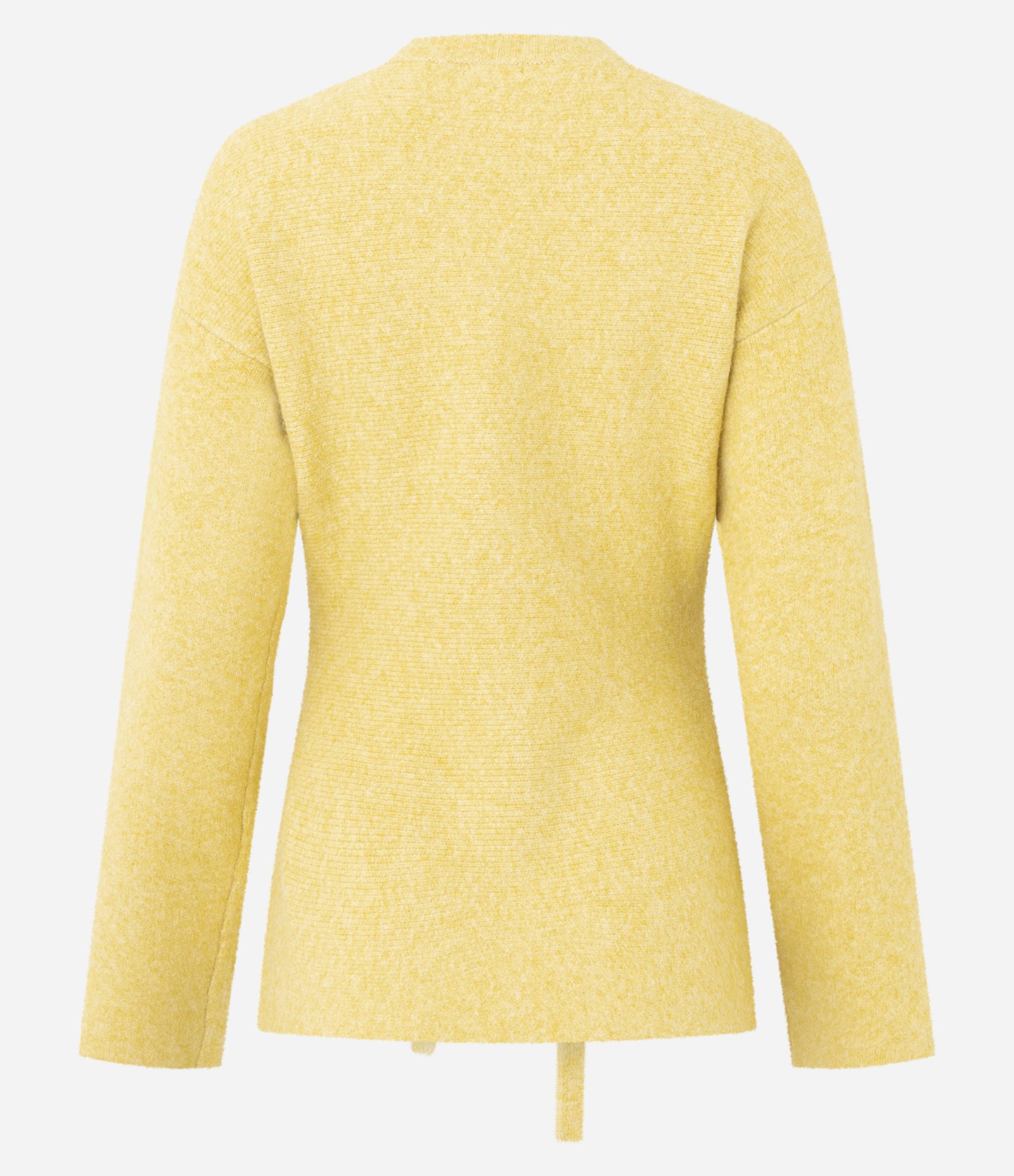 Suéter Regular em Tricô com Barra Peplum Amarelo 2
