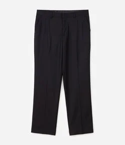 Calça Social Reta em Poliviscose com Bolsos