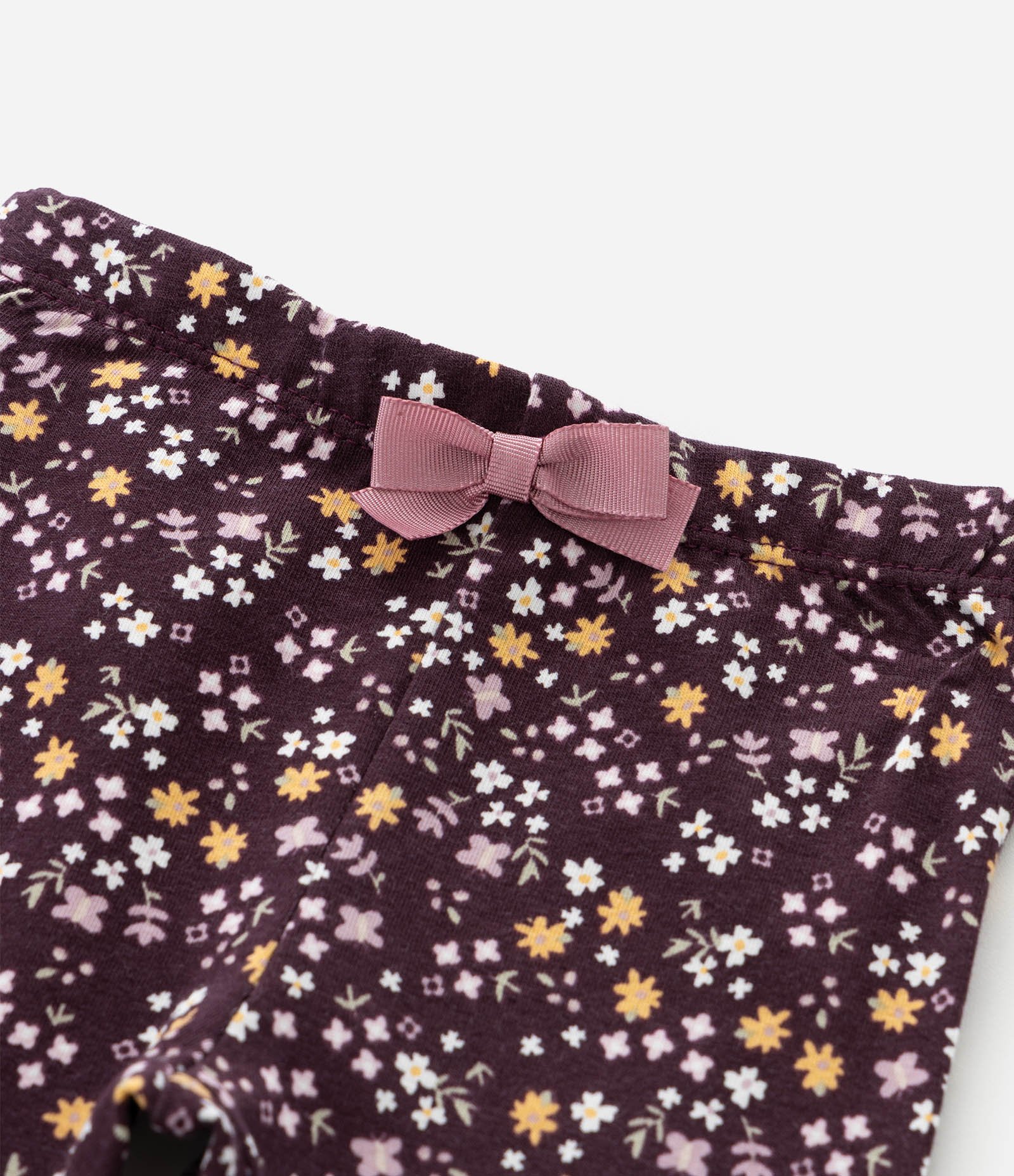 Legging Infantil com Estampa Floral Liberty – Tam 0 a 18 Meses Vinho Escuro 4