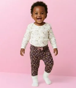 Legging Infantil com Estampa Floral Liberty – Tam 0 a 18 Meses