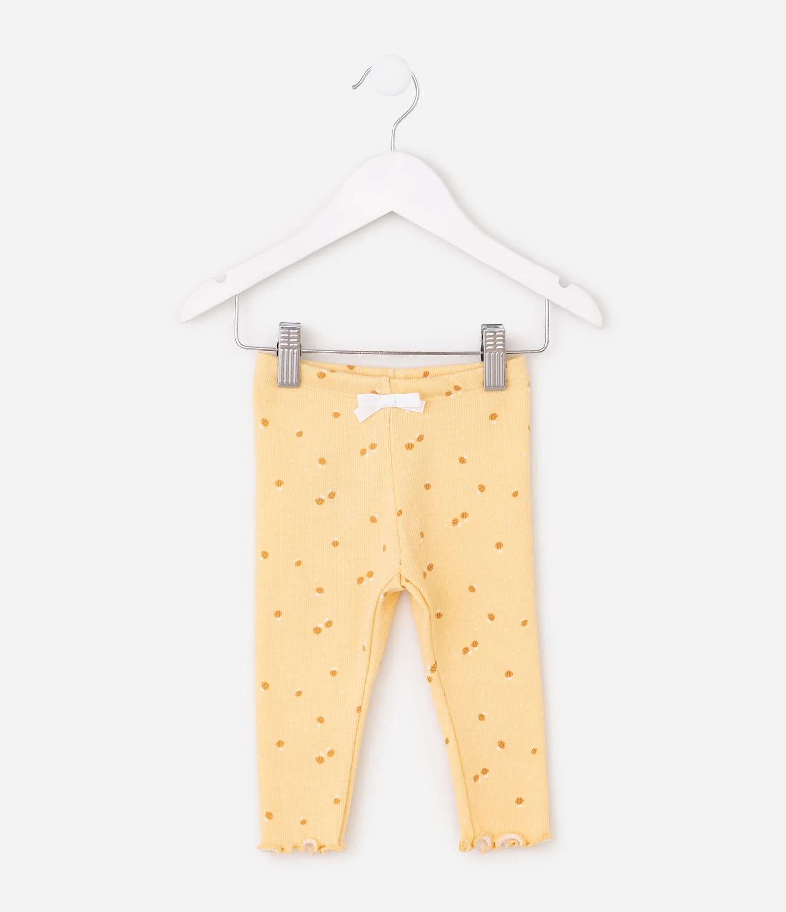 Calça Infantil Legging com Estampa Abelhinhas – Tam 0 a 18 Meses Amarelo Claro 1