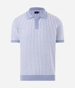 Polo Tricô Listrada Vertical Bicolor