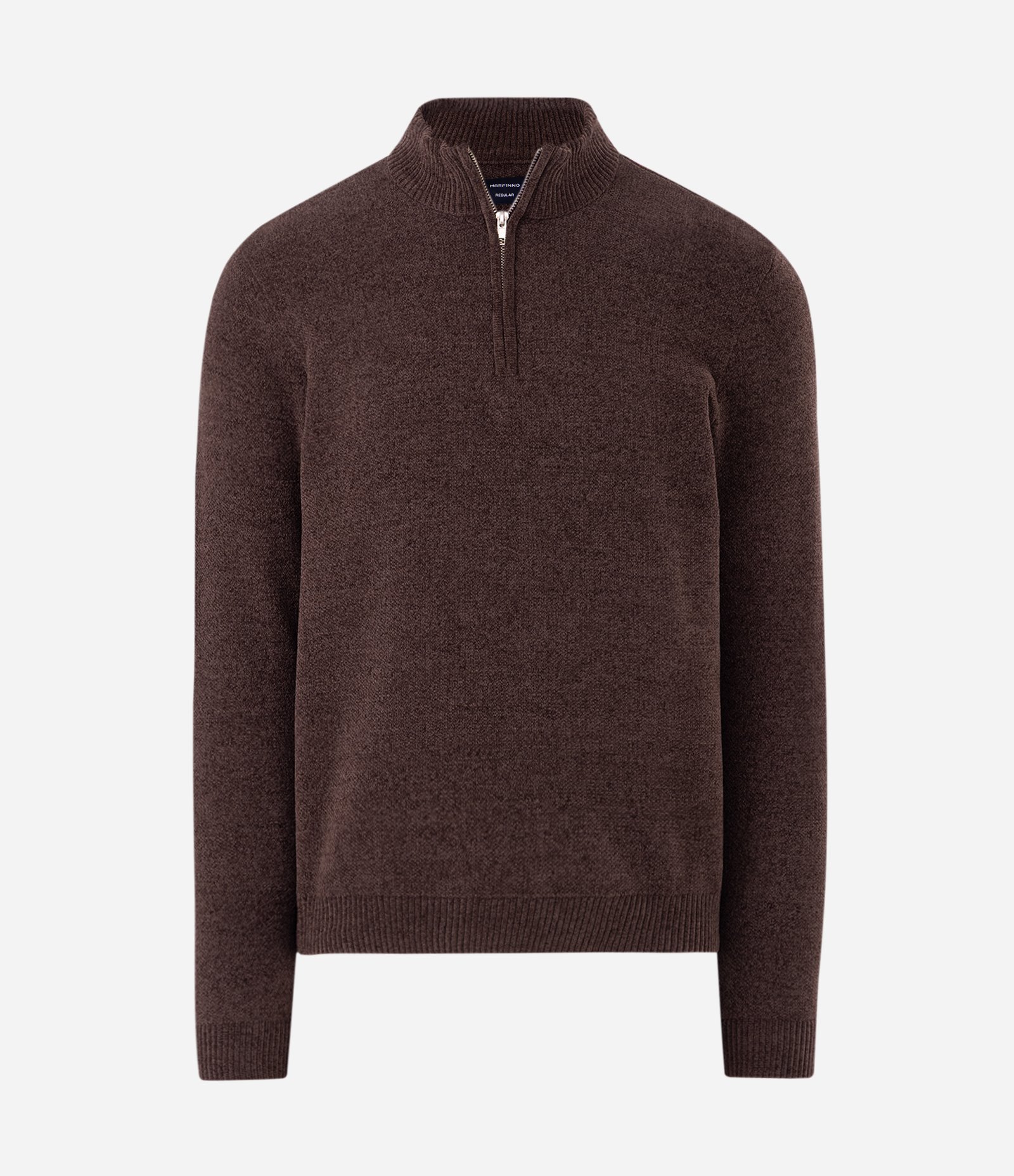 Casaco Chenille Half Zíper Marrom 3