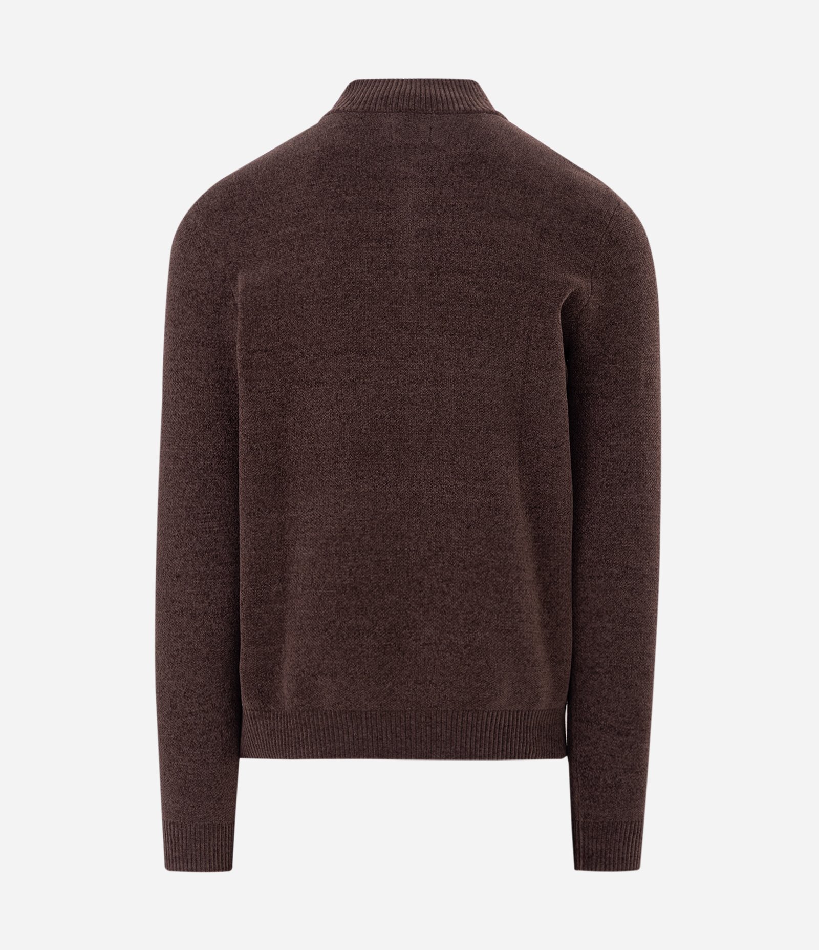 Casaco Chenille Half Zíper Marrom 4
