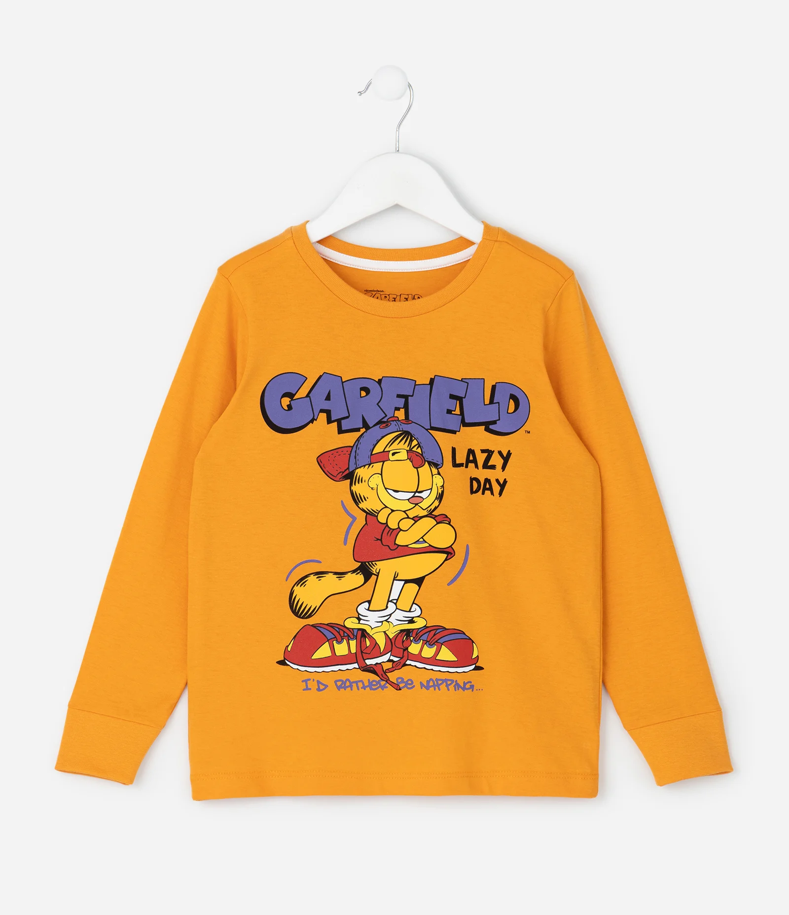 Pijama Infantil Manga Longa com Estampa Garfield – Tam 5 a 14 Laranja 2