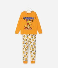Pijama Infantil Manga Longa com Estampa Garfield – Tam 5 a 14