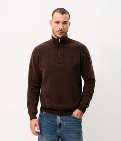 Casaco Chenille Half Zíper