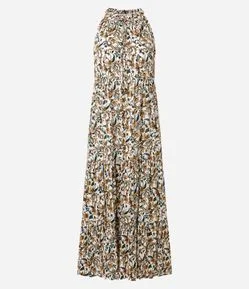 Vestido Longo em Viscose com Estampa Floral