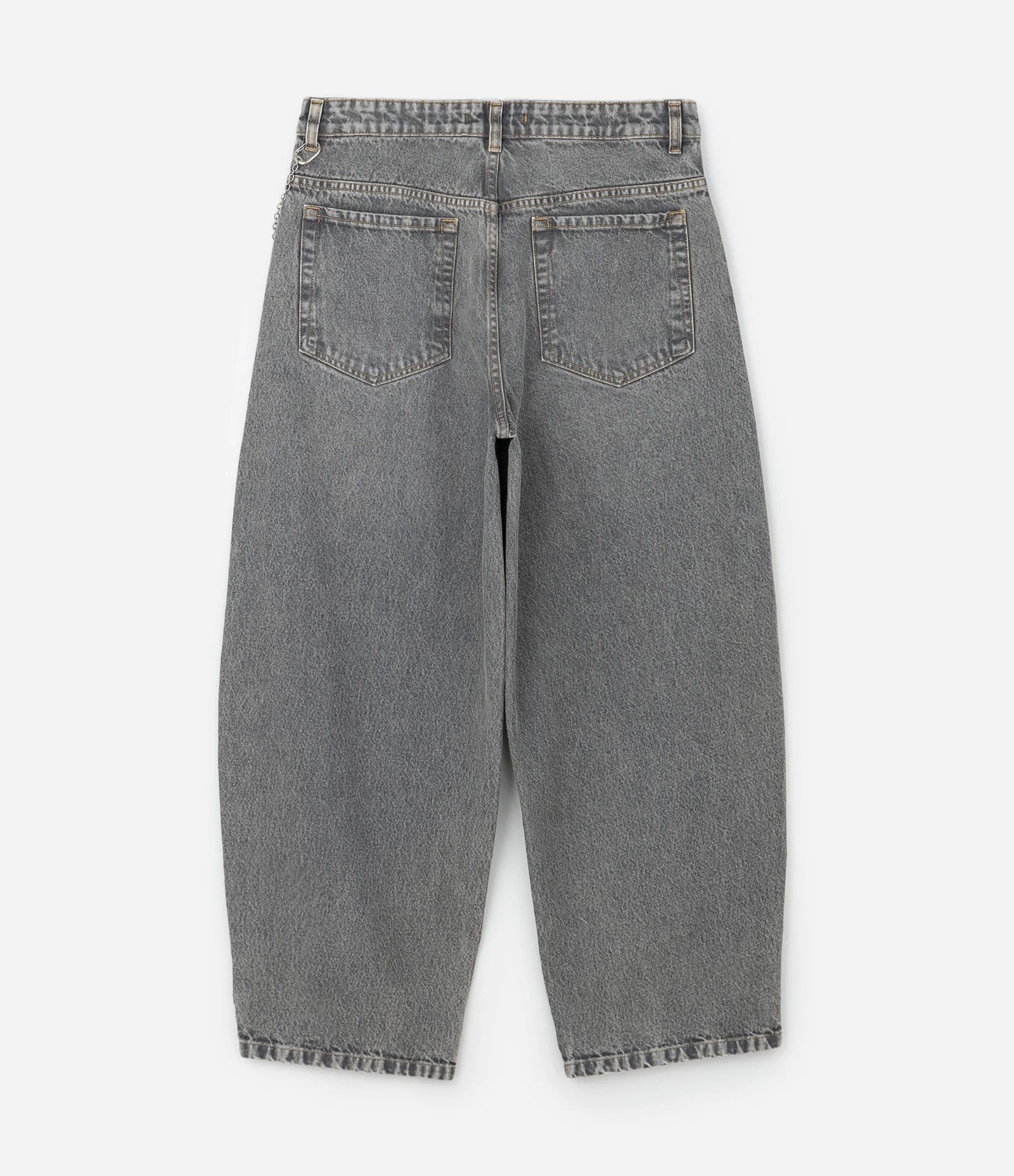 Calça Baggy Balloon em Jeans Denim Liso Cinza 6