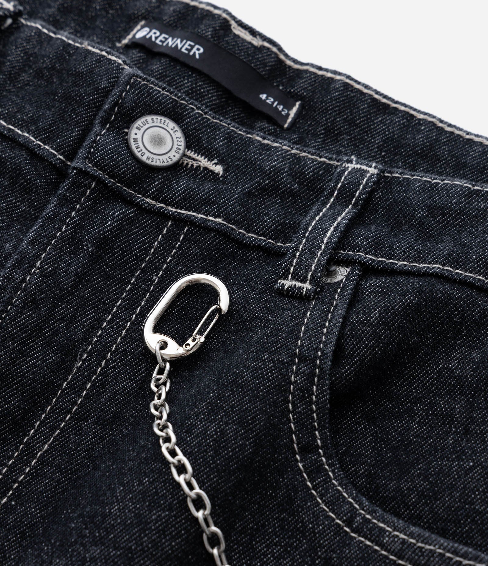 Calça Baggy Balloon em Jeans Denim Liso Azul 8