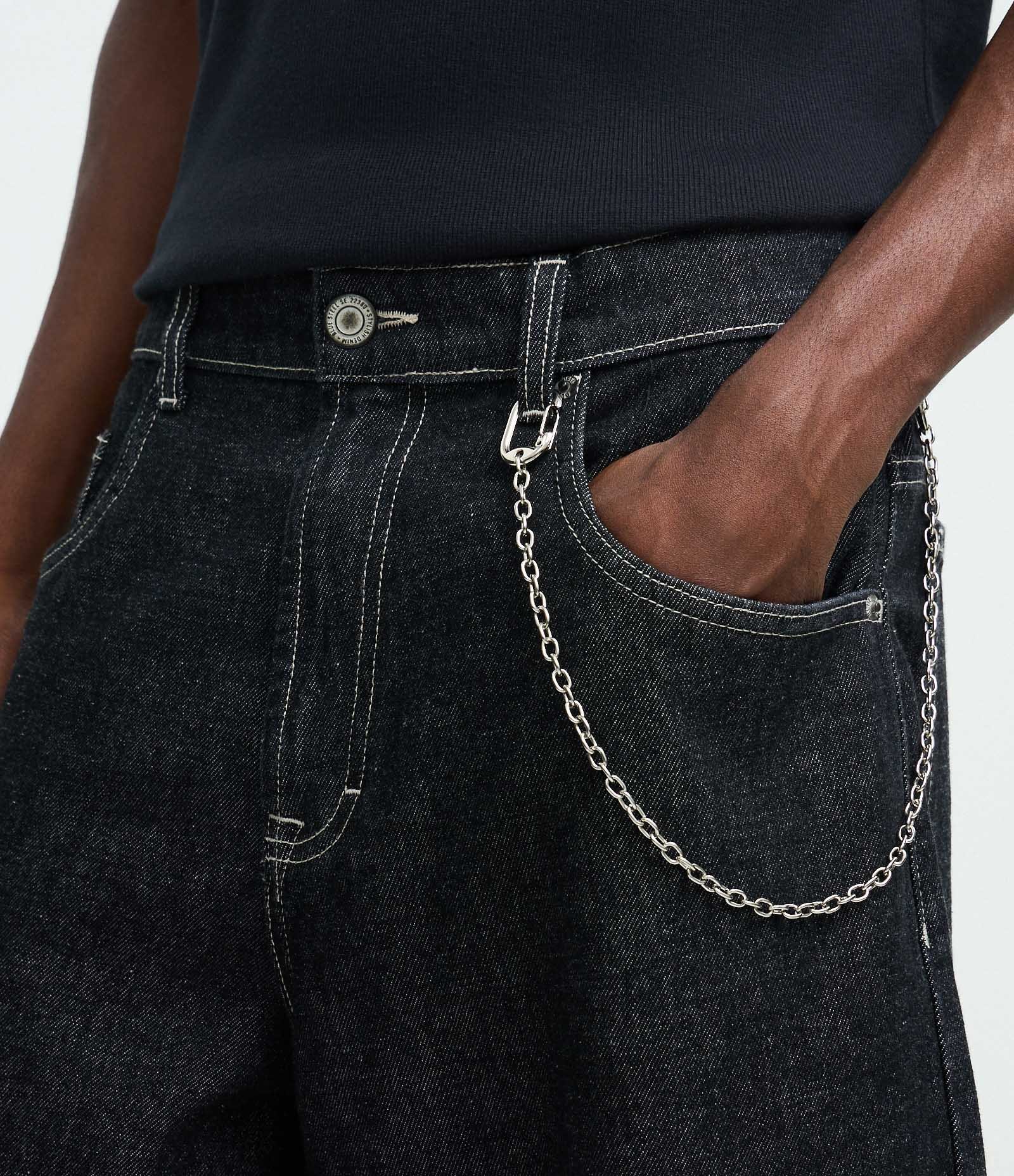 Calça Baggy Balloon em Jeans Denim Liso Azul 3