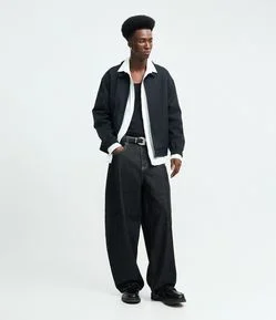 Calça Baggy Balloon em Jeans Denim Liso