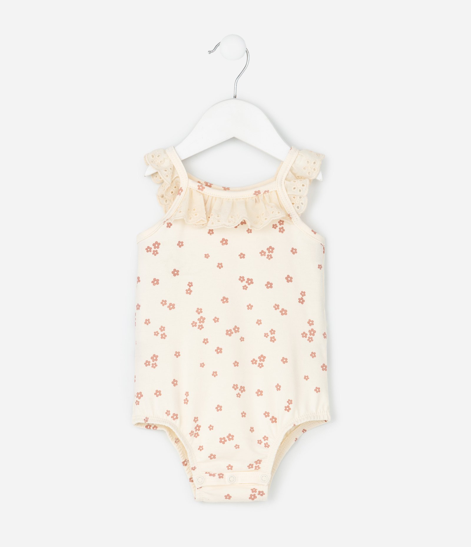 Body Infantil com Estampa Floral Liberty – Tam 0 a 18 Meses Off White 1
