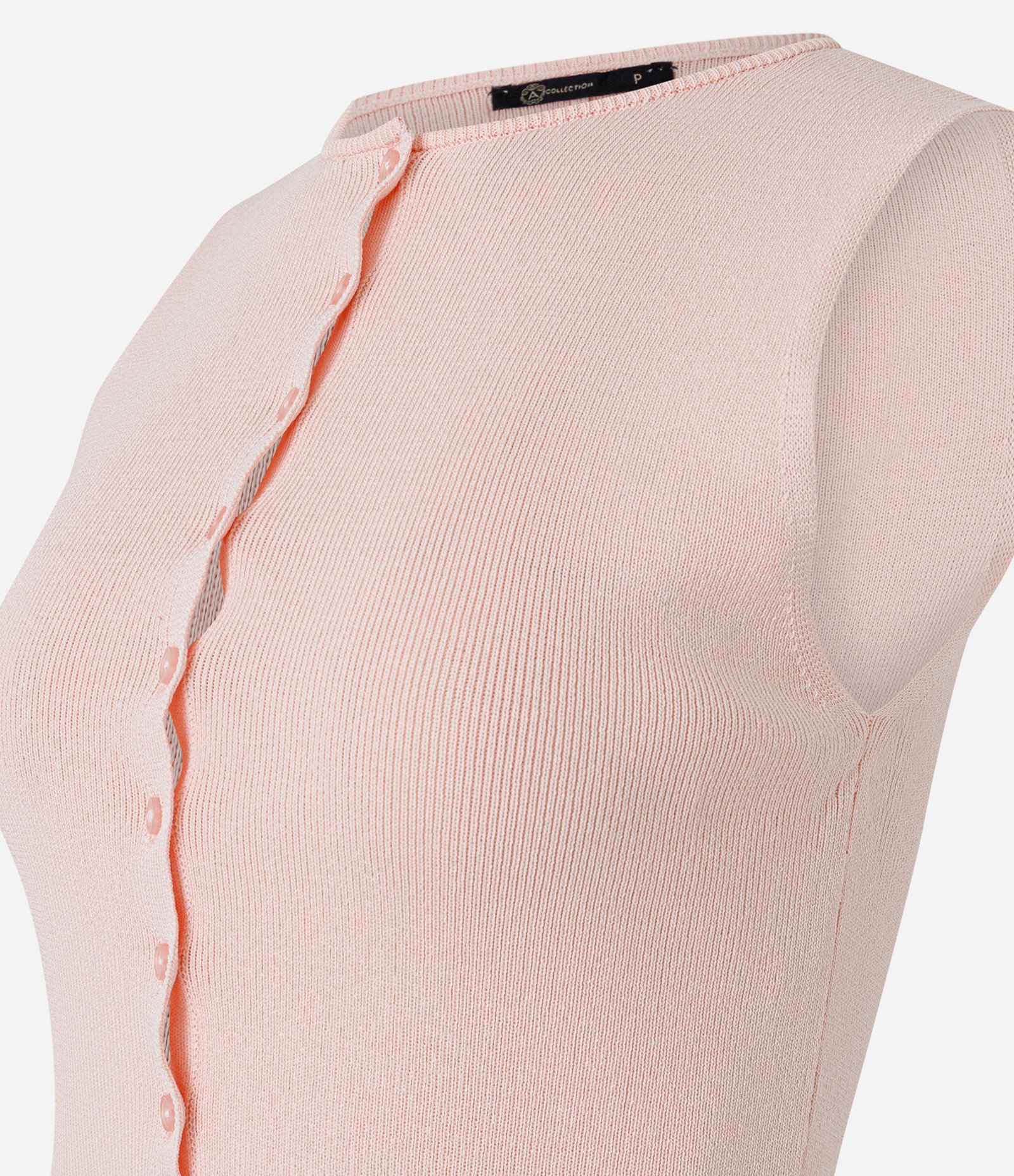 Blusa Peplum Regular em Tricô com Mini Botões Rosa 2
