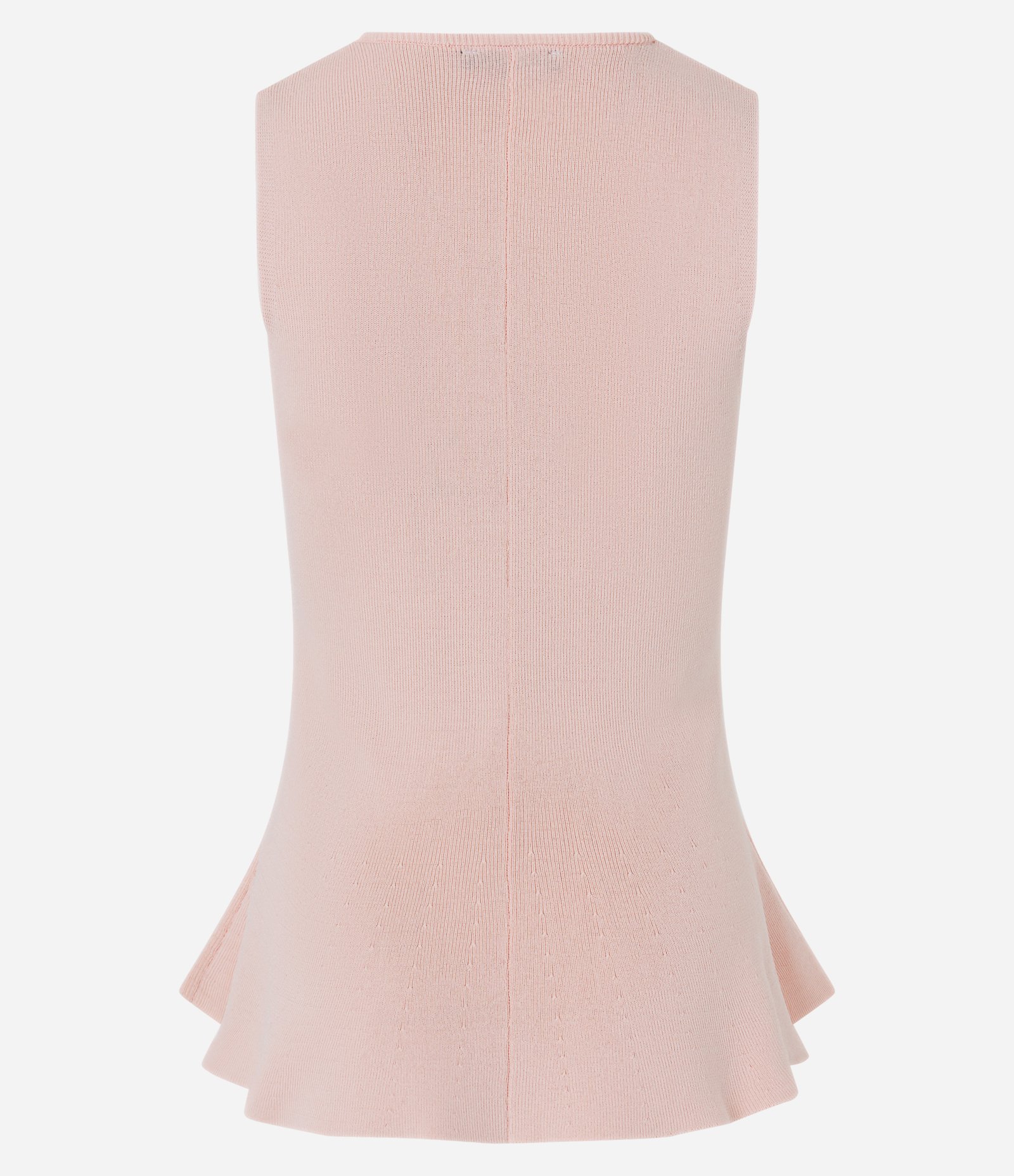 Blusa Peplum Regular em Tricô com Mini Botões Rosa 3