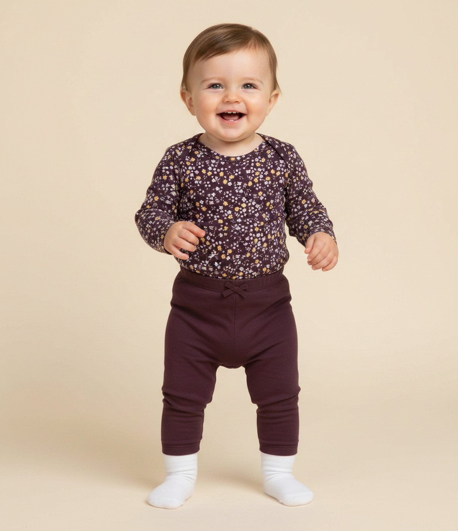 Calça Legging Infantil com Lacinho – Tam 0 a 18 Meses Vinho 1