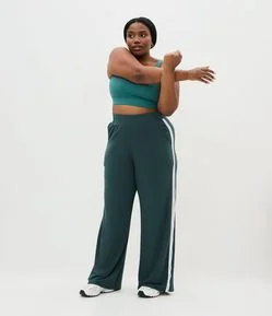 Calça Esportiva Wide Leg em Moletinho Curve & Plus Size