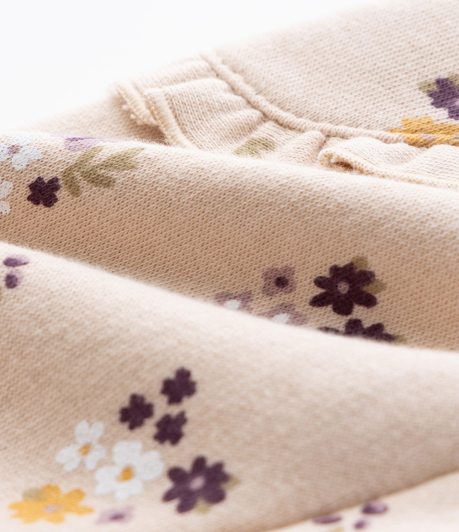 Calça Infantil com Estampa Floral – Tam 0 a 18 Meses Bege Claro 4