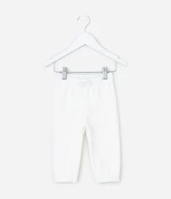 Calça Infantil em Moletom com Felpa e Lacinho – Tam 0 a 18 Meses