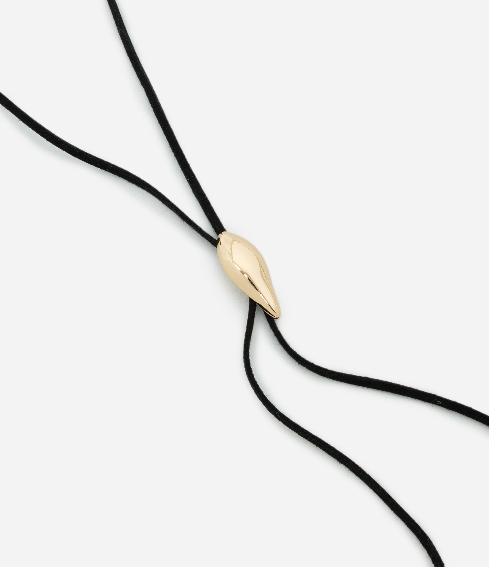 Colar Gravata com Detalhe em Metal Formato Gota Preto 1