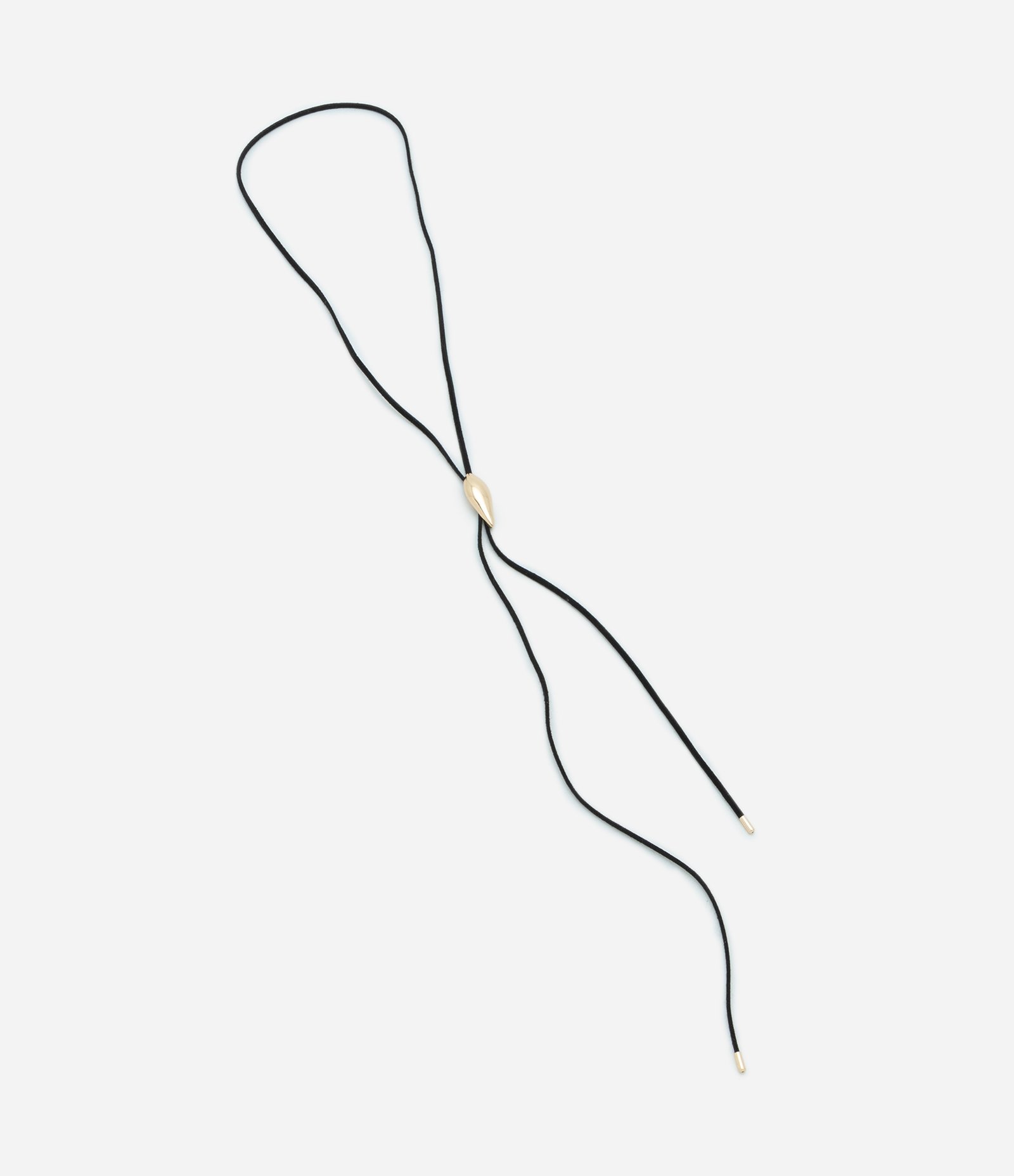 Colar Gravata com Detalhe em Metal Formato Gota Preto 2