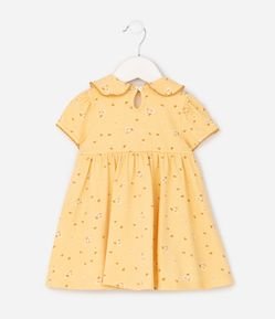 Vestido com Calcinha Floral Abelhinhas - Tam 0 a 18 Meses