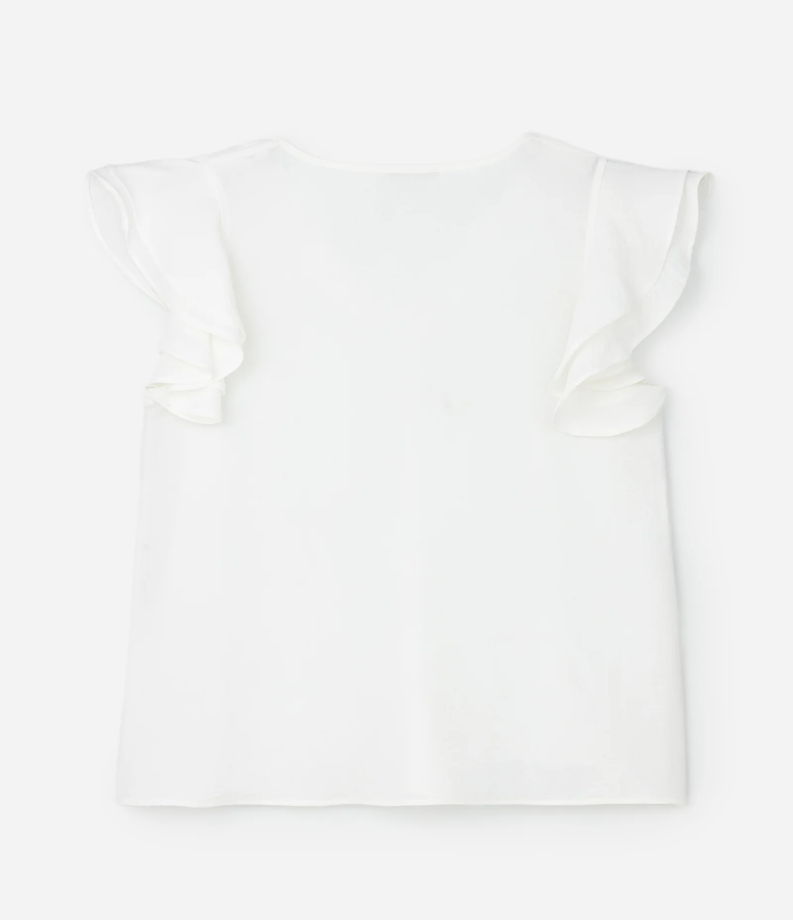 Blusa em Crepe com Babado Duplo no Ombro Curve & Plus Size Branco 2