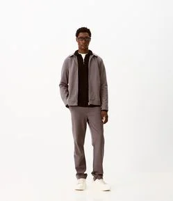 Calça Slim Tecnológica em Malha Sarjada