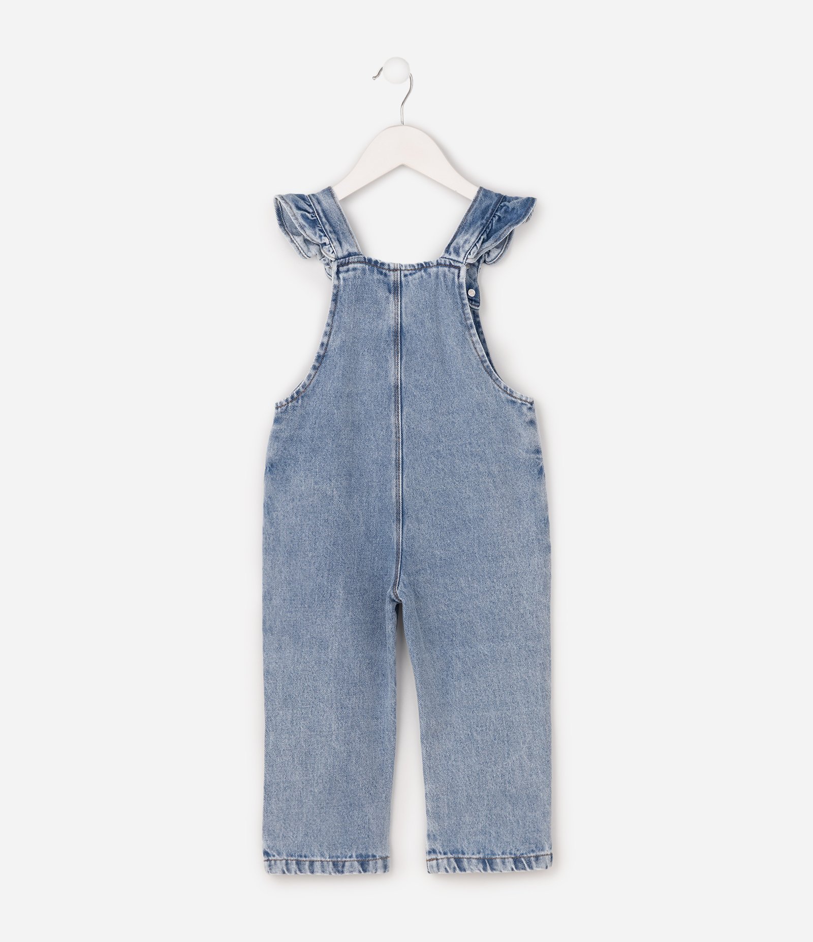 Macacão Jeans Infantil - Tam 1 a 6 Anos Azul médio 2