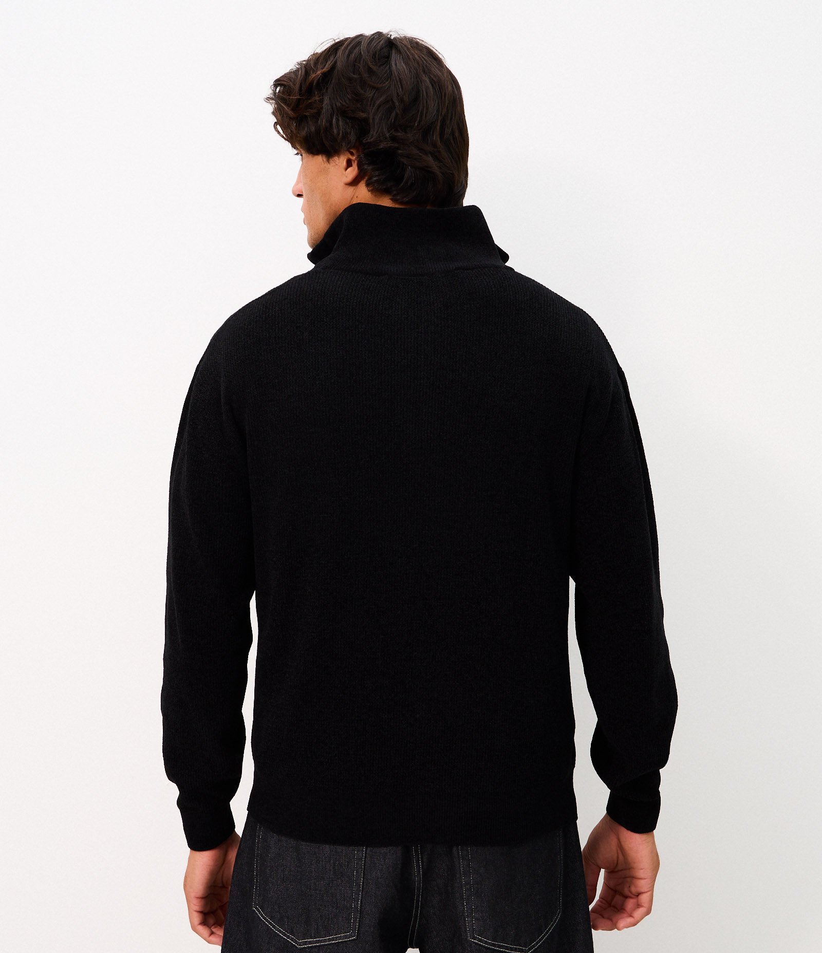 Suéter Chenille Half Zíper Crafted Preto 3