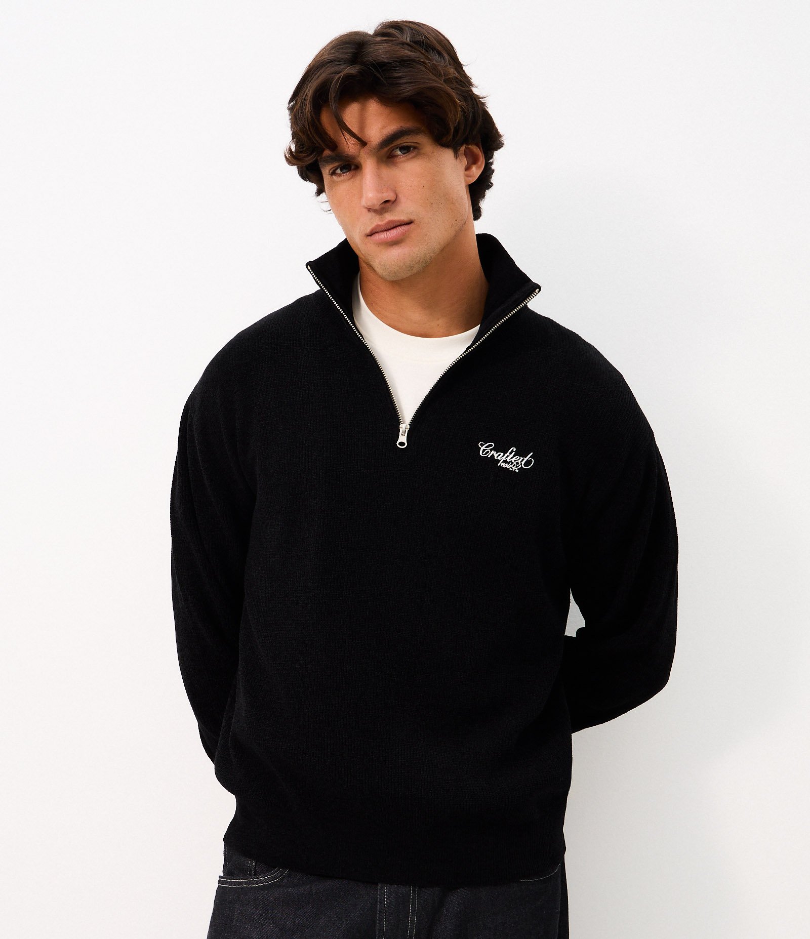 Suéter Chenille Half Zíper Crafted Preto 4