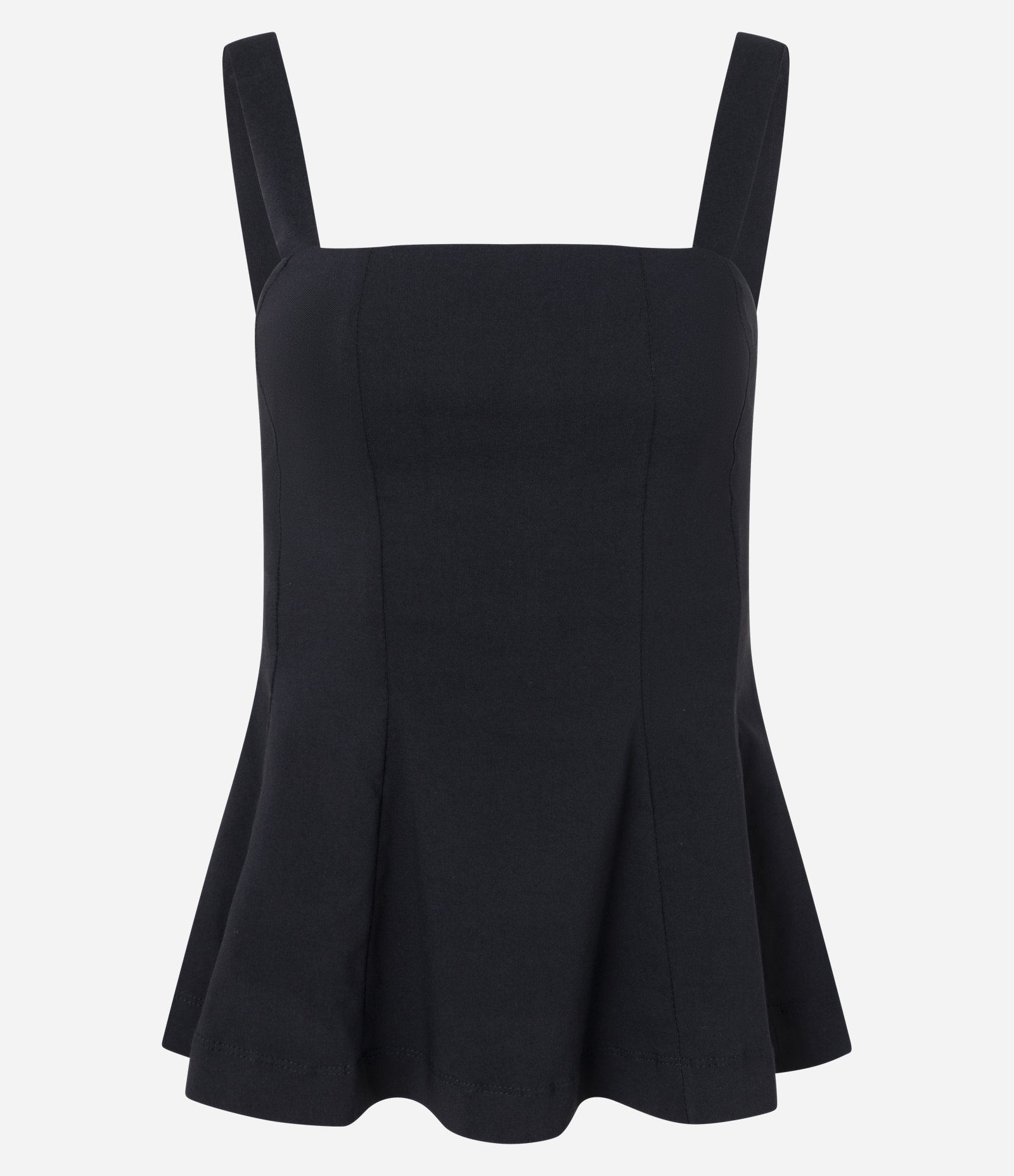 Blusa Peplum em Bengaline com Alça Larga Preto 5