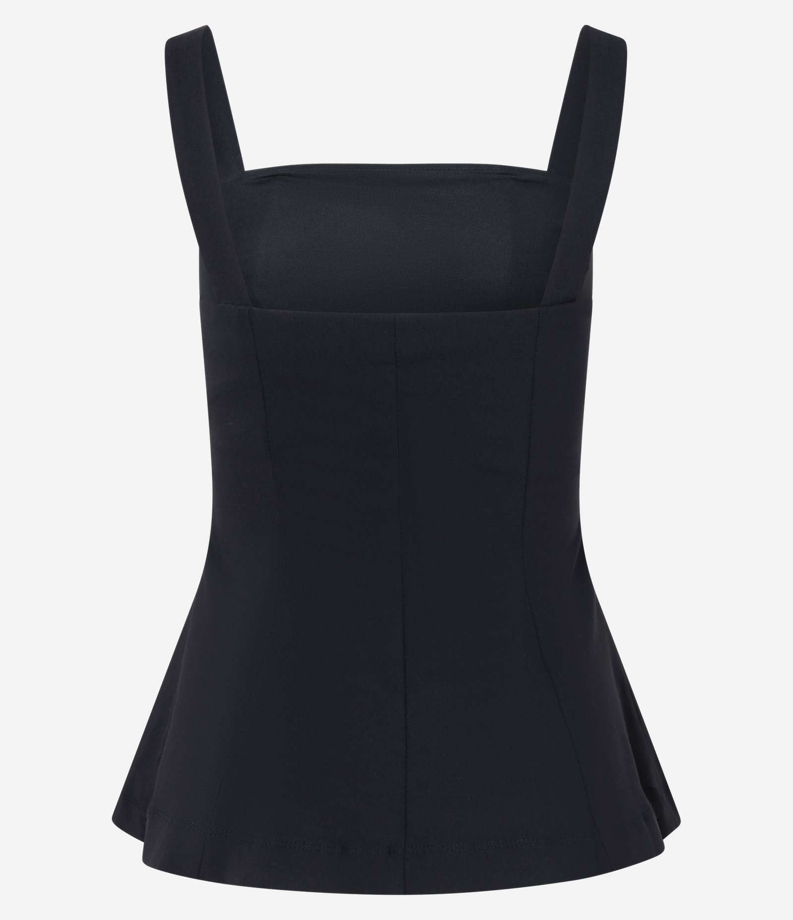 Blusa Peplum em Bengaline com Alça Larga Preto 6