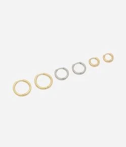Kit 03 Argolas em Aço Inoxidável com Tamanhos Gradativos