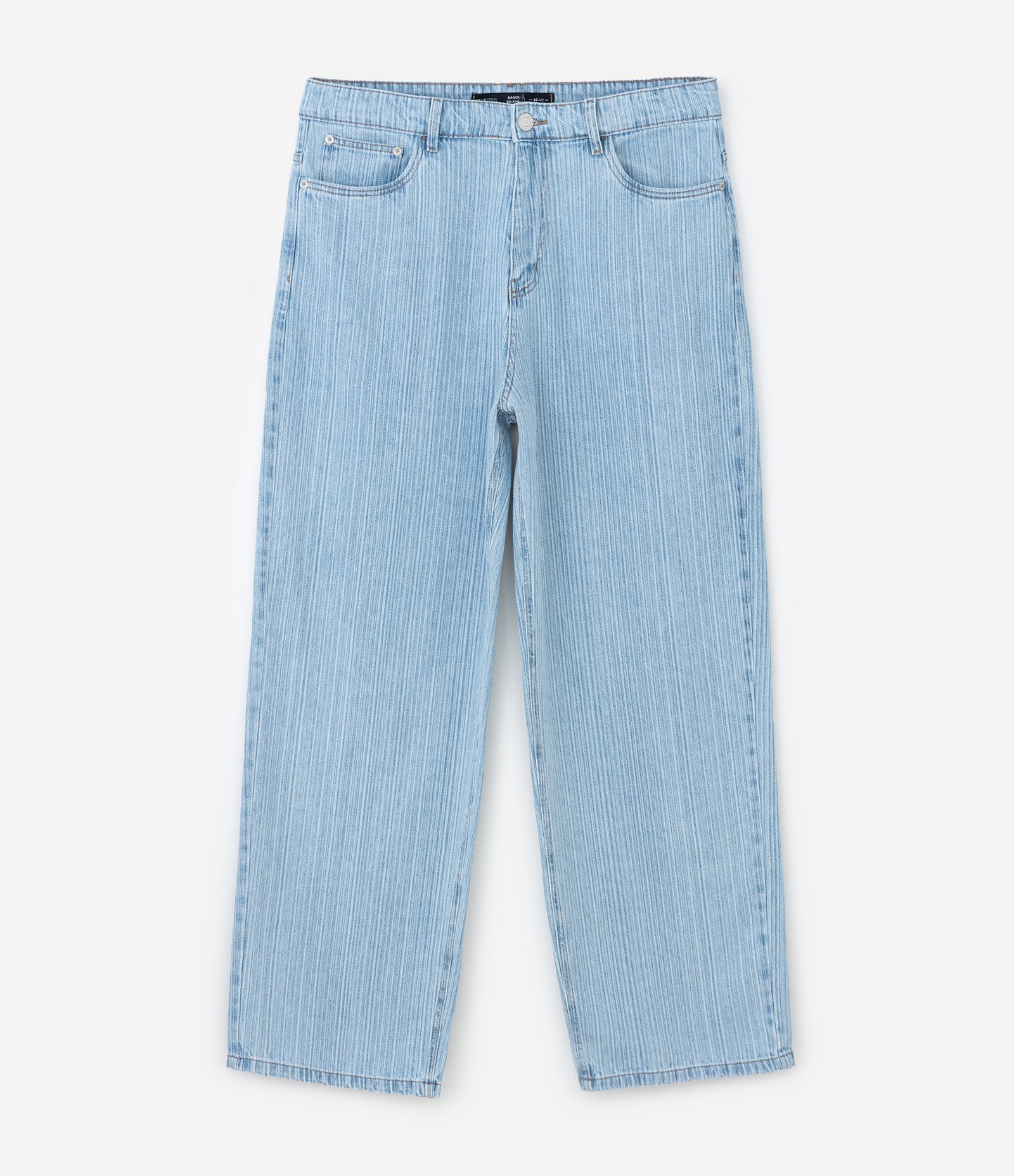 Calça Jeans Baggy Relaxed com Textura Azul 5