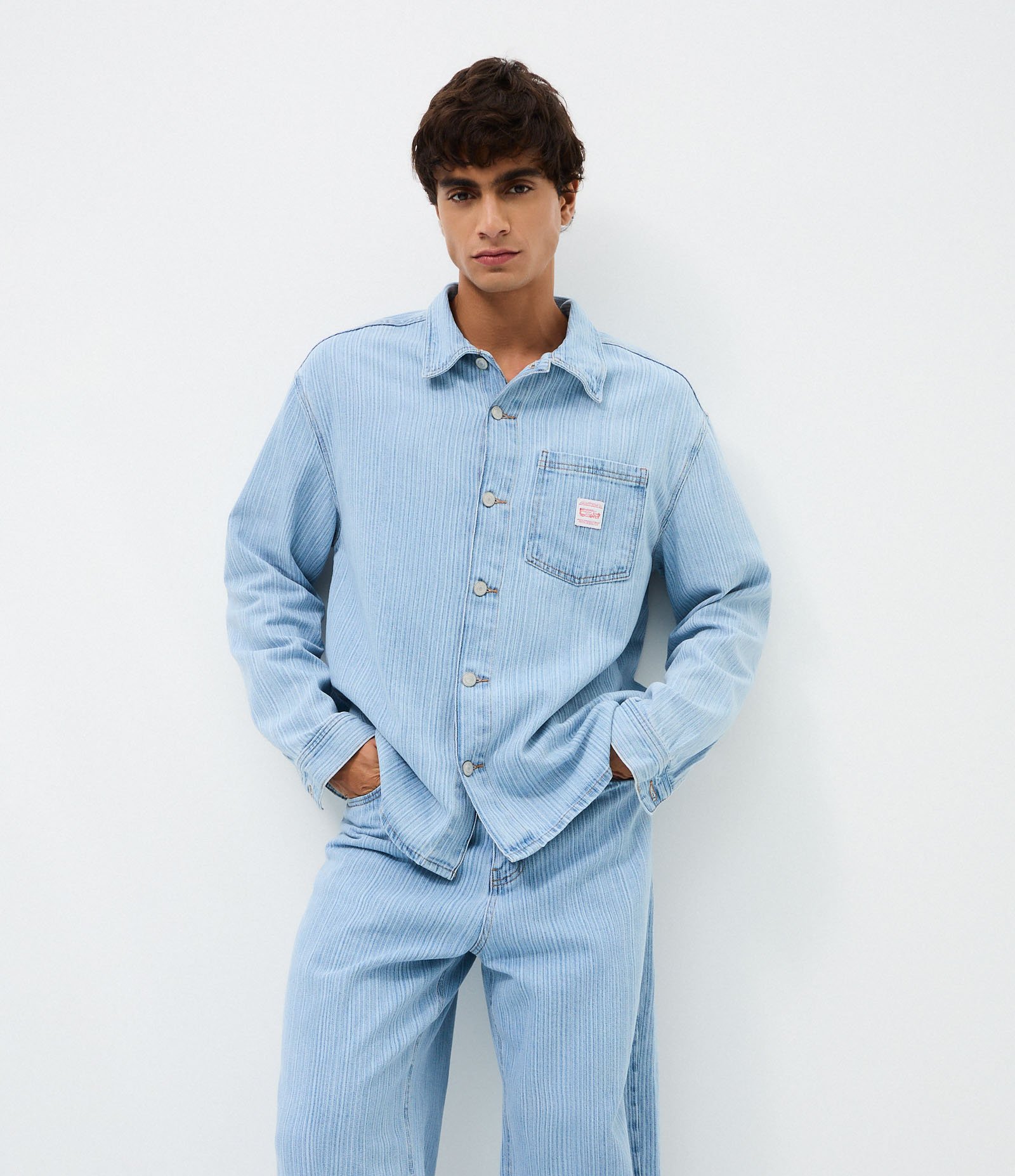 Calça Jeans Baggy Relaxed com Textura Azul 4