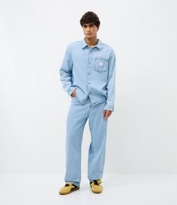 Calça Jeans Baggy Relaxed com Textura