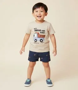 Conjunto Infantil com Estampa Fullprint Carrinhos – Tam 1 a 6 Anos