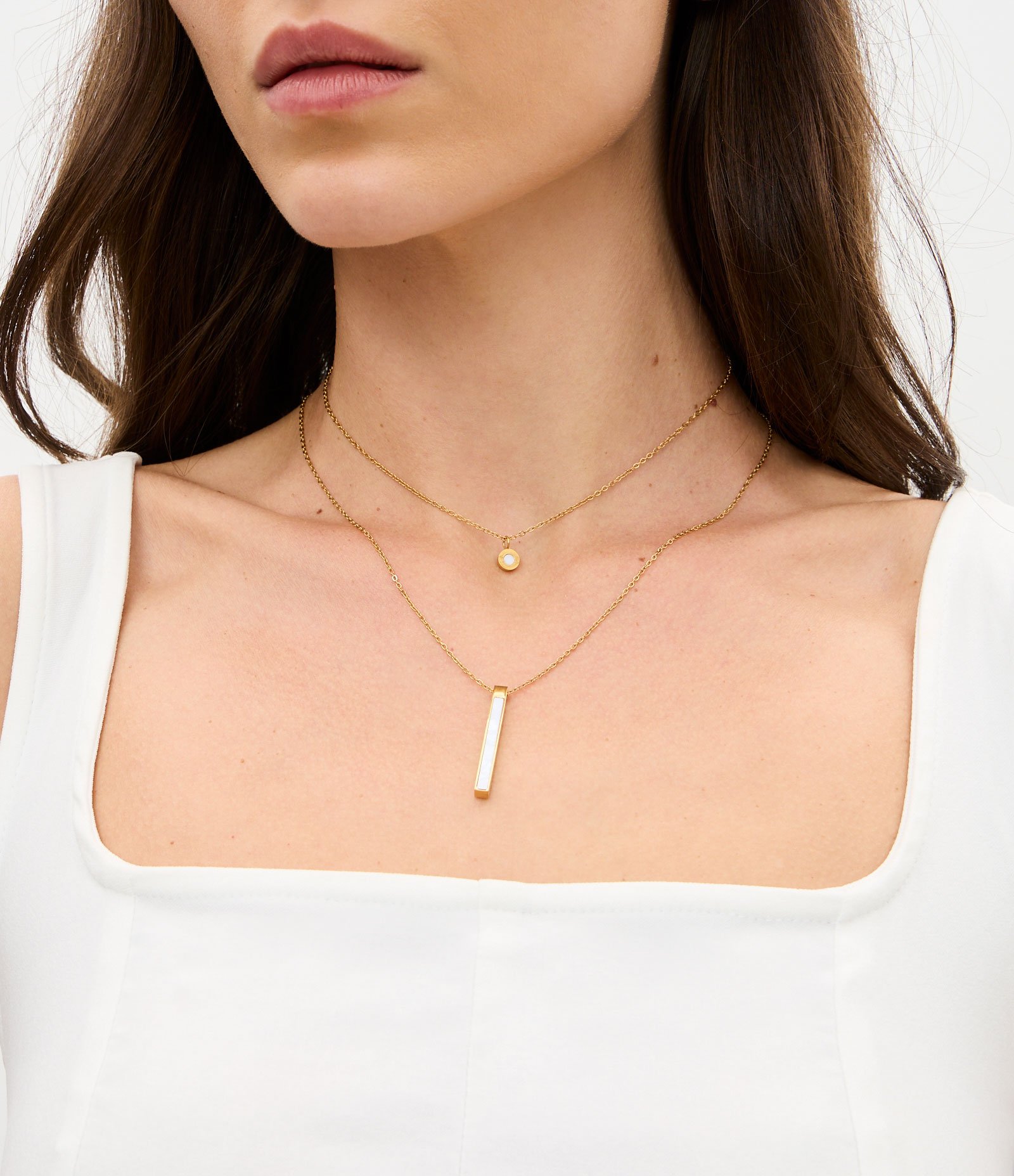 Colar Camadas com Aço Inoxidável a Prova D'água Dourado 1