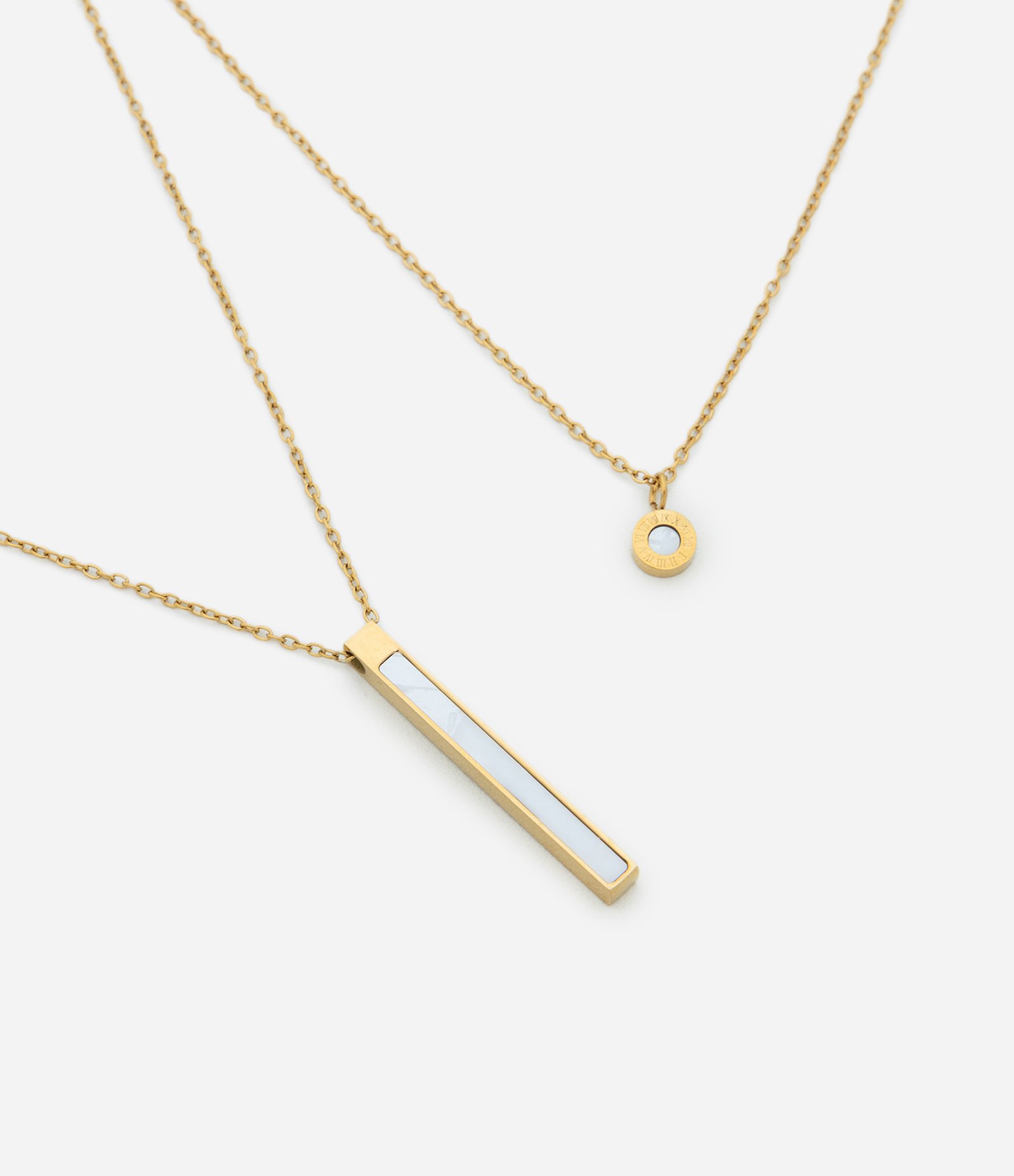 Colar Camadas com Aço Inoxidável a Prova D'água Dourado 2