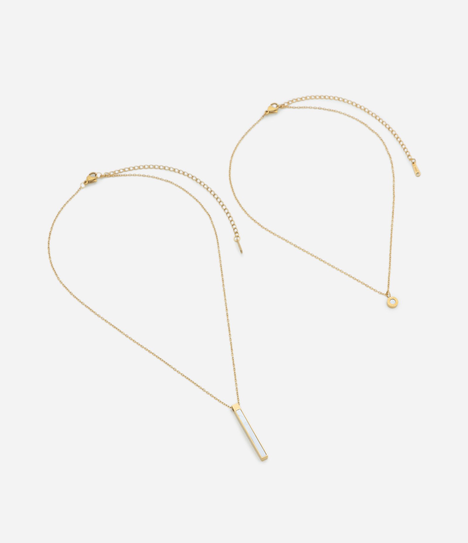 Colar Camadas com Aço Inoxidável a Prova D'água Dourado 3