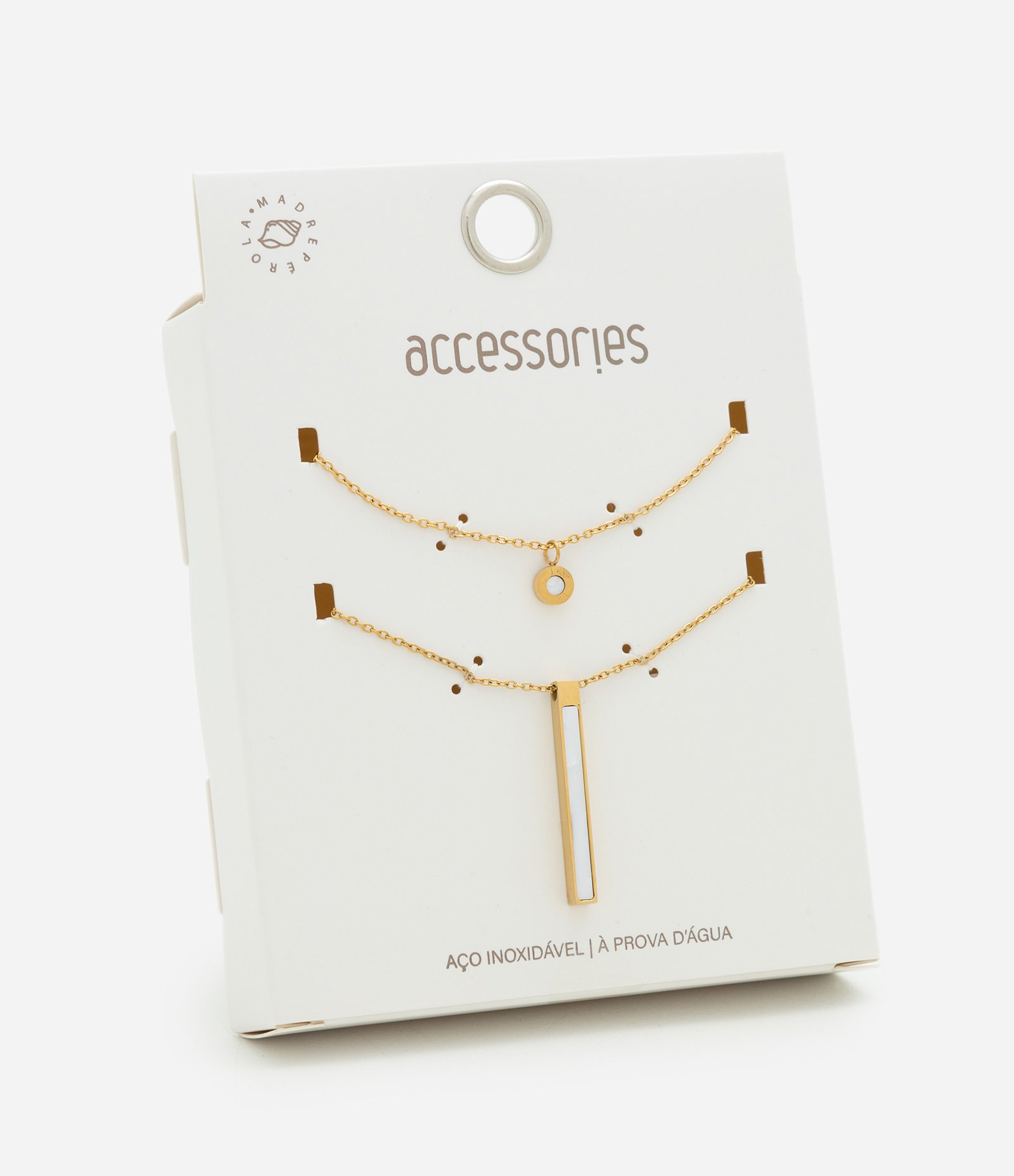 Colar Camadas com Aço Inoxidável a Prova D'água Dourado 4
