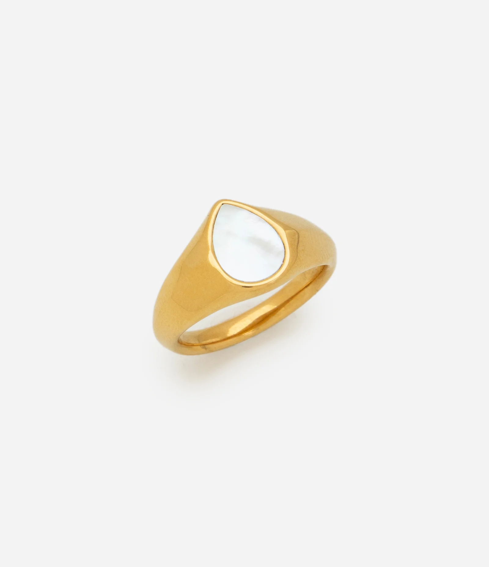Anel Metalizado com Medrapérola Dourado 2